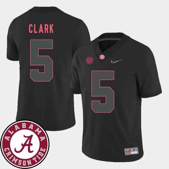 Men Alabama Crimson Tide Ronnie Clark Black College Football Sec Patch 2018 Jersey
